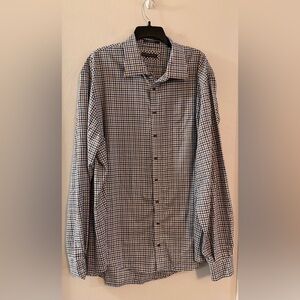 Damon Men's Big & Tall Plaid Collared Button Down Dress Shirt - Size 3XLT